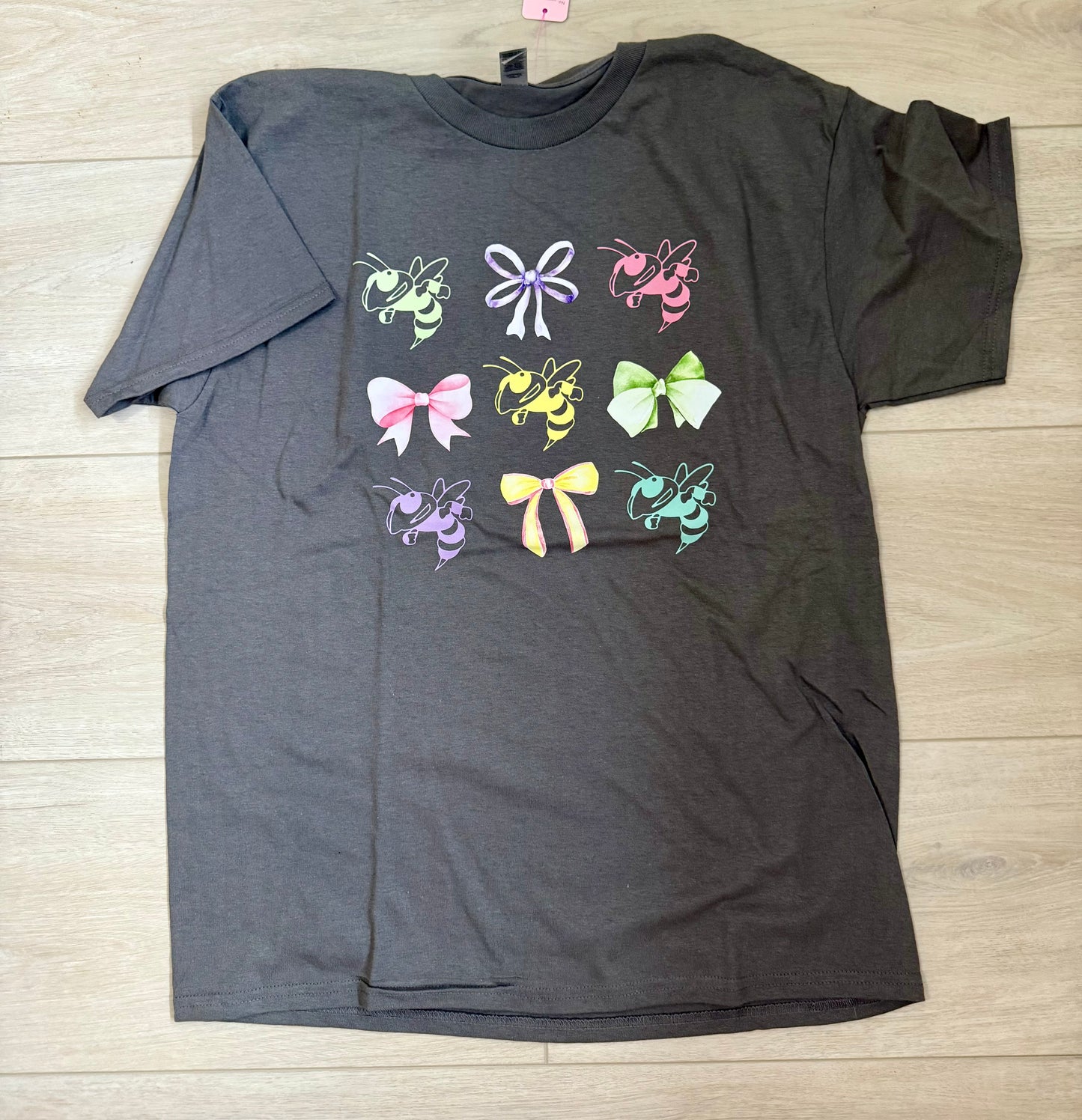 Colorful Bees & Bows Graphic T-Shirt